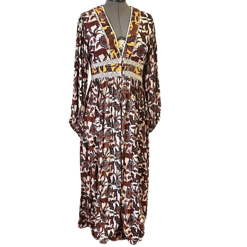 Women’s Floral Boho V-Neck Maxi Dress or swim cover